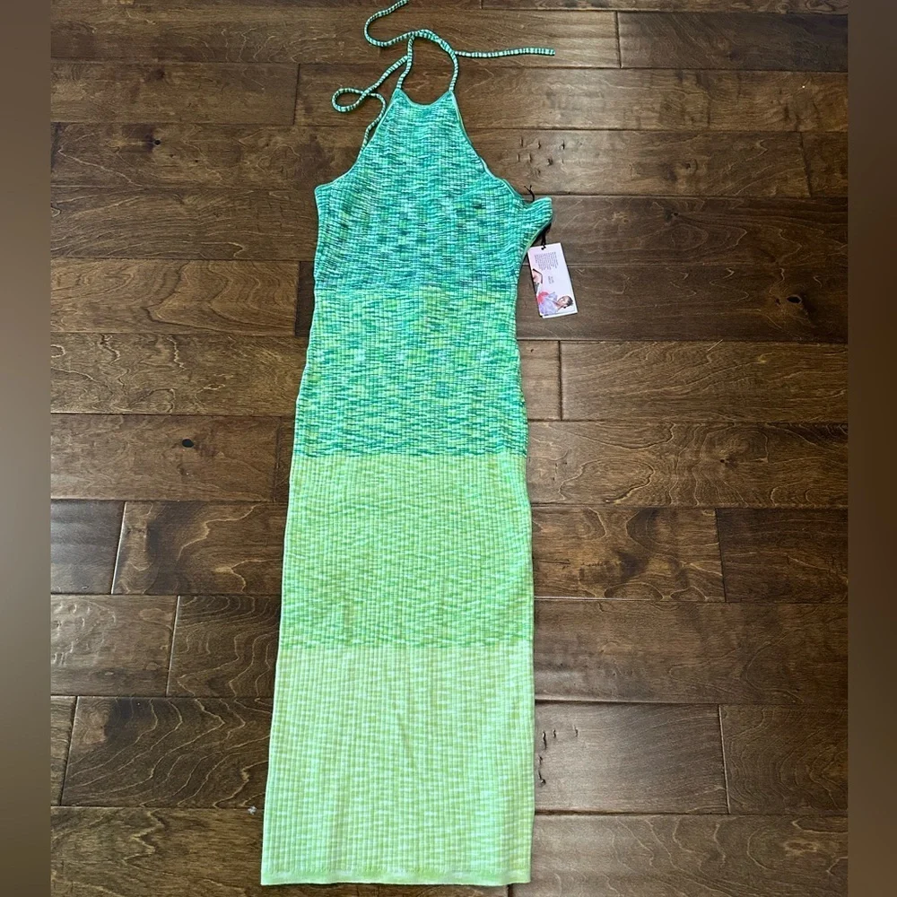NWT Future Collective With Alani Noelle Ombre Halter Tie Neck Knit Sweater Dress - Picture 4 of 12
